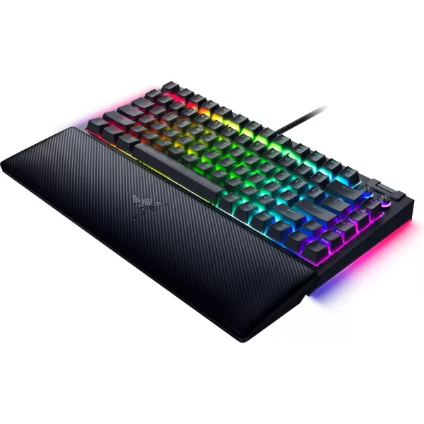 Razer BlackWidow V4 75 Mechanical Gaming Keyboard HotSwappable Design  Compact ampamp Durable  Orange Tactile Switches  Chroma RGB  MF Roller ampamp Media Keys  Comfortable Wrist Rest  Black