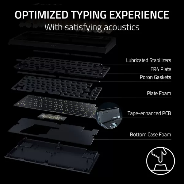 Razer BlackWidow V4 75 Mechanical Gaming Keyboard HotSwappable Design  Compact ampamp Durable  Orange Tactile Switches  Chroma RGB  MF Roller ampamp Media Keys  Comfortable Wrist Rest  Black