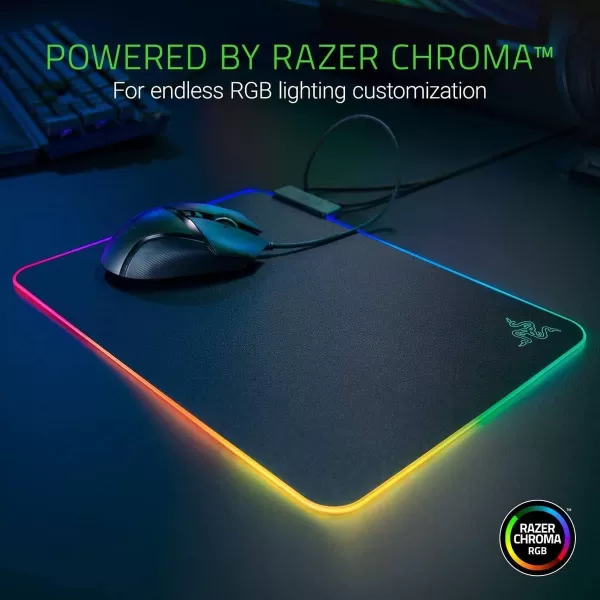 Razer Firefly Hard V2 RGB Gaming Mouse Pad Customizable Chroma Lighting Builtin Cable Management Balanced Control ampamp Speed NonSlip Rubber BaseBlack