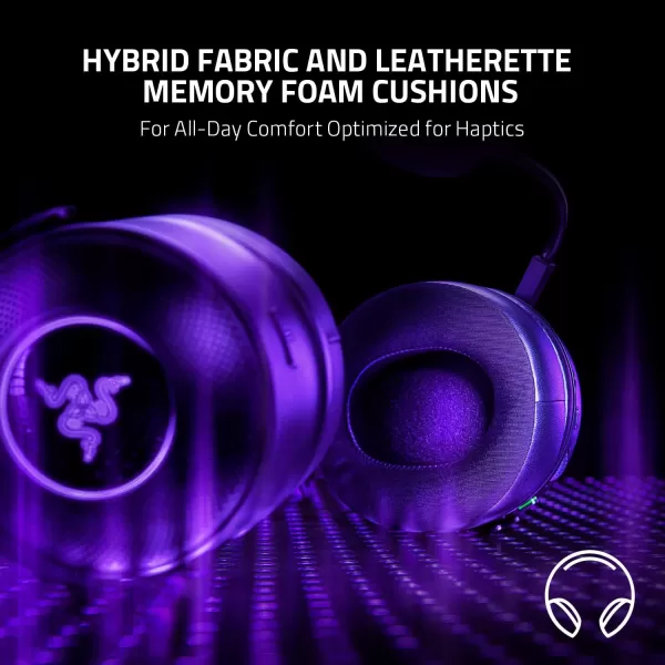 Razer Kraken V3 Pro Wireless Gaming Headset with Haptic Technology THX Spatial Audio 50mm Titanium Drivers Hybrid Memory Foam Cushions