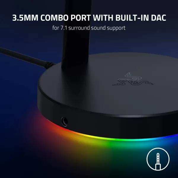 Razer Kraken X USB Ultralight Gaming Headset 71 Surround Sound  Lightweight Frame for PC  Classic Black  Base Station V2 ChromaGreen Lighting Only