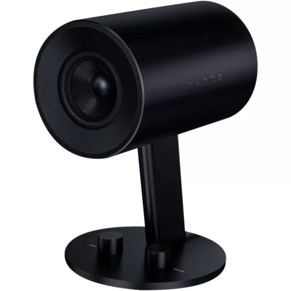 Razer Nommo Chroma Custom Woven 3quot Glass Fiber Drivers  RearFacing Bass Ports  Bass Knob wAutomatic Gain Control Chroma Enabled  Full Range 20 PC Gaming Speakers BlackNommo Chroma