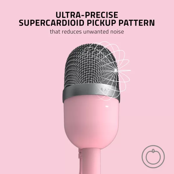 Razer Seiren Mini USB Condenser Microphone for Streaming and Gaming on PC  Professional Recording Quality  Precise Supercardioid Pickup Pattern  Tilting Stand  Shock Resistant  Quartz PinkQuartz Pink