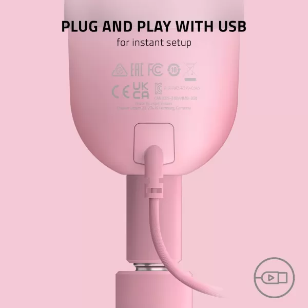 Razer Seiren Mini USB Condenser Microphone for Streaming and Gaming on PC  Professional Recording Quality  Precise Supercardioid Pickup Pattern  Tilting Stand  Shock Resistant  Quartz PinkQuartz Pink