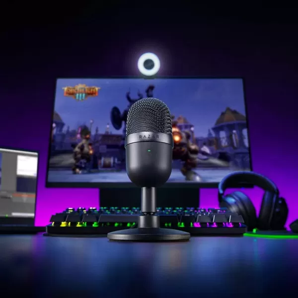 Razer Seiren Mini USB Condenser Microphone for Streaming and Gaming on PC  Professional Recording Quality  Precise Supercardioid Pickup Pattern  Tilting Stand  Shock Resistant  Quartz PinkClassic Black