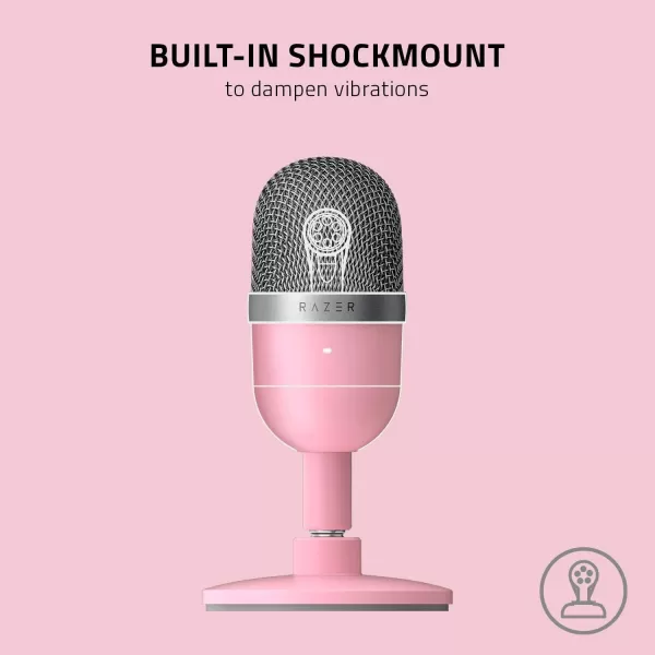 Razer Seiren Mini USB Condenser Microphone for Streaming and Gaming on PC  Professional Recording Quality  Precise Supercardioid Pickup Pattern  Tilting Stand  Shock Resistant  Quartz PinkQuartz Pink