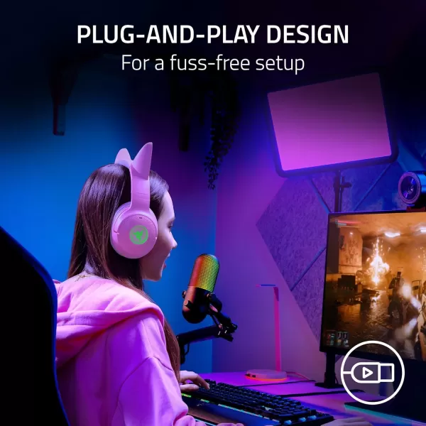 Razer Seiren V3 Chroma RGB USB Microphone Stream ampamp Game Reactive Lighting  TaptoMute Sensor  Condenser Mic  Digital Gain Limiter ampamp Shock Absorber  PC Discord OBS Studio XSplit  Quartz PinkBlack
