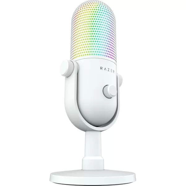 Razer Seiren V3 Chroma RGB USB Microphone Stream ampamp Game Reactive Lighting  TaptoMute Sensor  Condenser Mic  Digital Gain Limiter ampamp Shock Absorber  PC Discord OBS Studio XSplit  Quartz PinkWhite