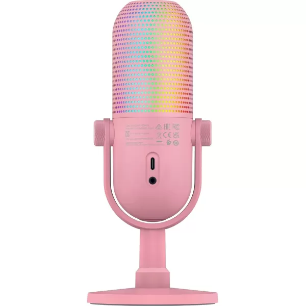 Razer Seiren V3 Chroma RGB USB Microphone Stream ampamp Game Reactive Lighting  TaptoMute Sensor  Condenser Mic  Digital Gain Limiter ampamp Shock Absorber  PC Discord OBS Studio XSplit  Quartz PinkQuartz Pink