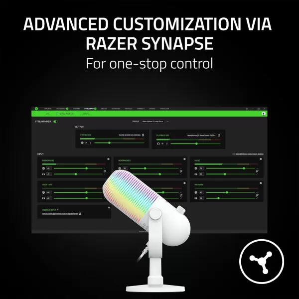 Razer Seiren V3 Chroma RGB USB Microphone Stream ampamp Game Reactive Lighting  TaptoMute Sensor  Condenser Mic  Digital Gain Limiter ampamp Shock Absorber  PC Discord OBS Studio XSplit  Quartz PinkWhite