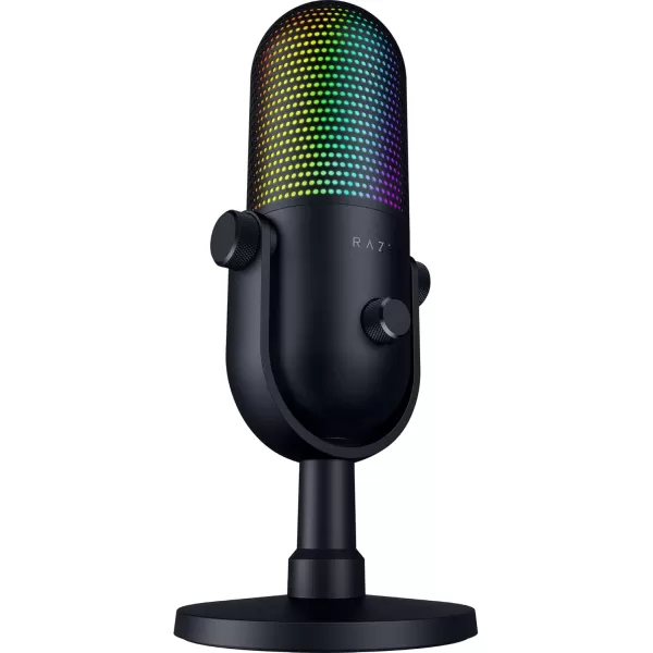Razer Seiren V3 Chroma RGB USB Microphone Stream ampamp Game Reactive Lighting  TaptoMute Sensor  Condenser Mic  Digital Gain Limiter ampamp Shock Absorber  PC Discord OBS Studio XSplit  Quartz PinkBlack
