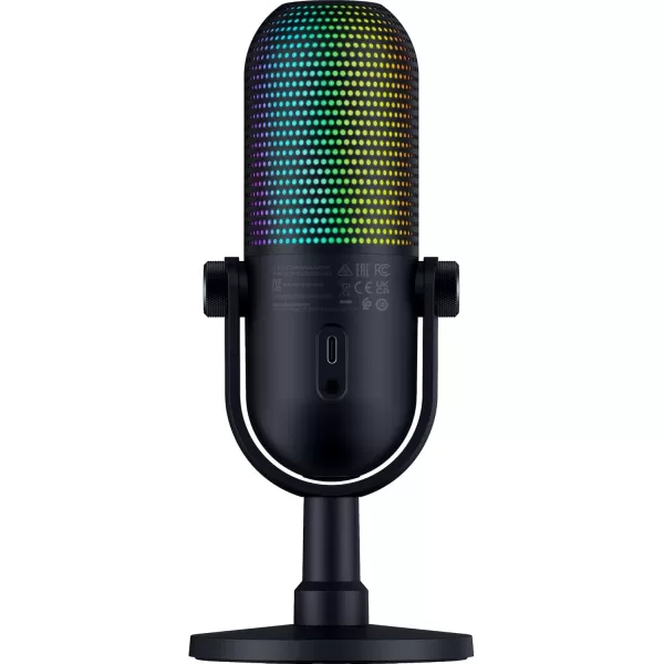 Razer Seiren V3 Chroma RGB USB Microphone Stream ampamp Game Reactive Lighting  TaptoMute Sensor  Condenser Mic  Digital Gain Limiter ampamp Shock Absorber  PC Discord OBS Studio XSplit  Quartz PinkBlack