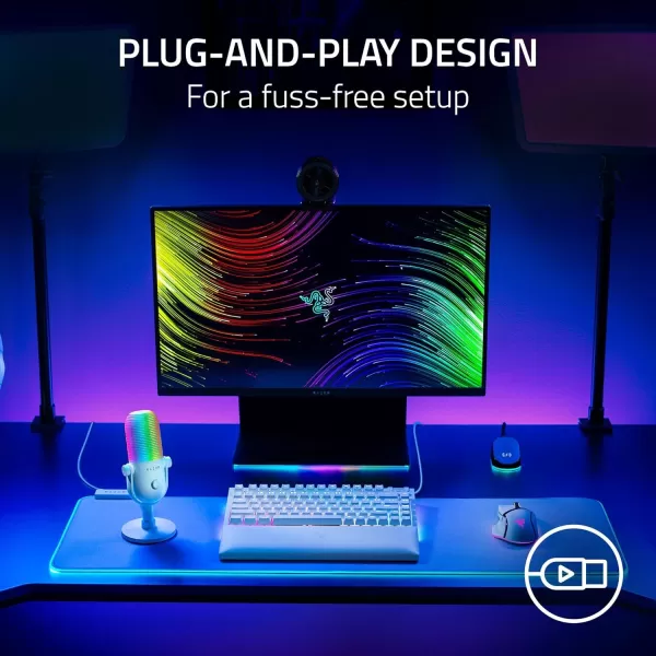 Razer Seiren V3 Chroma RGB USB Microphone Stream ampamp Game Reactive Lighting  TaptoMute Sensor  Condenser Mic  Digital Gain Limiter ampamp Shock Absorber  PC Discord OBS Studio XSplit  Quartz PinkWhite