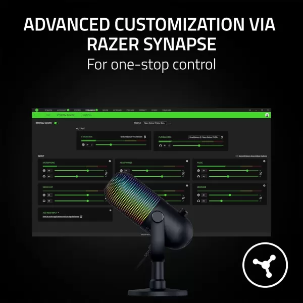 Razer Seiren V3 Chroma RGB USB Microphone Stream ampamp Game Reactive Lighting  TaptoMute Sensor  Condenser Mic  Digital Gain Limiter ampamp Shock Absorber  PC Discord OBS Studio XSplit  Quartz PinkBlack