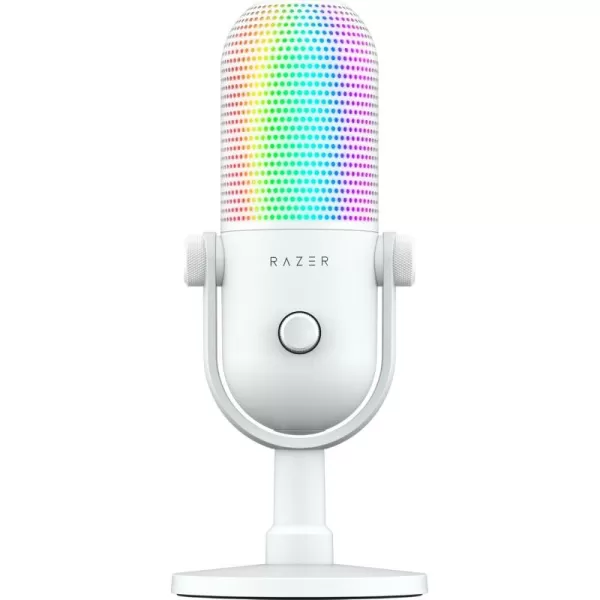 Razer Seiren V3 Chroma RGB USB Microphone Stream ampamp Game Reactive Lighting  TaptoMute Sensor  Condenser Mic  Digital Gain Limiter ampamp Shock Absorber  PC Discord OBS Studio XSplit  Quartz PinkWhite