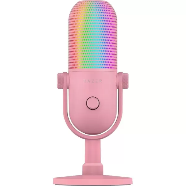 Razer Seiren V3 Chroma RGB USB Microphone Stream ampamp Game Reactive Lighting  TaptoMute Sensor  Condenser Mic  Digital Gain Limiter ampamp Shock Absorber  PC Discord OBS Studio XSplit  Quartz PinkQuartz Pink