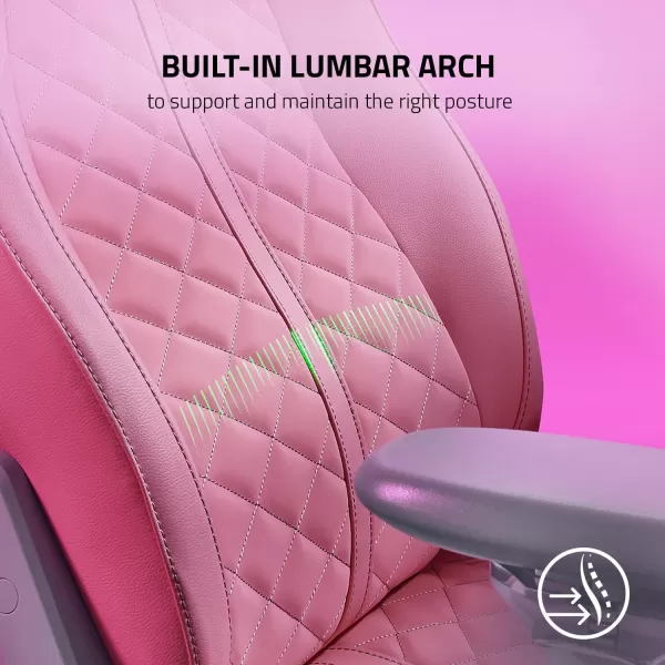 Razer Enki Gaming Chair AllDay Comfort  Builtin Lumbar Arch  Optimized Cushion Density  DualTextured EcoFriendly Synthetic Leather  Reactive Seat Tilt ampamp 152Degree Recline  BlackQuartz