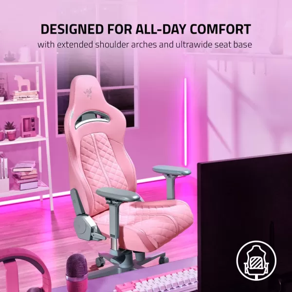 Razer Enki Gaming Chair AllDay Gaming Comfort  Builtin Lumbar Arch  Optimized Cushion Density  DualTextured EcoFriendly Synthetic Leather  Reactive Seat Tilt ampamp 152Degree Recline  GreenBlackGreen