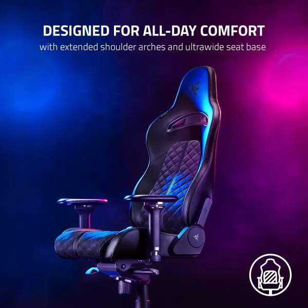 Razer Enki Gaming Chair AllDay Gaming Comfort  Builtin Lumbar Arch  Optimized Cushion Density  DualTextured EcoFriendly Synthetic Leather  Reactive Seat Tilt ampamp 152Degree Recline  GreenBlack