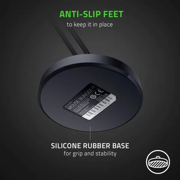 Razer Gaming Mouse Bungee V3 DragFree Wired Mouse Support  for EsportsLevel Performance  Weighted Base  AntiSlip Feet  Classic BlackBlack