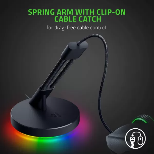 Razer Gaming Mouse Bungee V3 DragFree Wired Mouse Support  for EsportsLevel Performance  Weighted Base  AntiSlip Feet  Classic BlackChroma