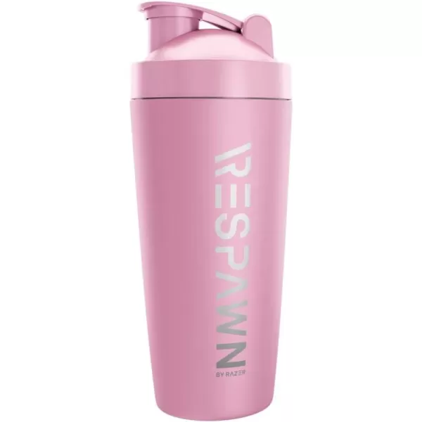 RESPAWN By Razer Stainless Steel Shaker  Pink  DualInsulated Shaker Cup  BuiltIn Grate  Locking Cap  20ozPink