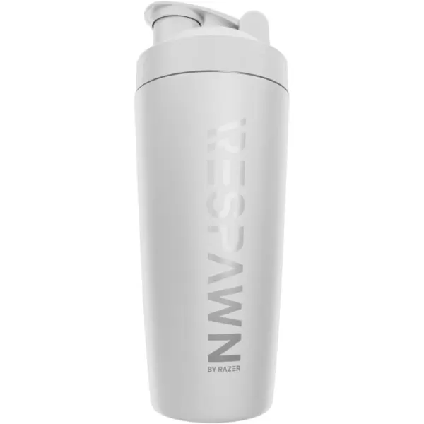 RESPAWN By Razer Stainless Steel Shaker  Pink  DualInsulated Shaker Cup  BuiltIn Grate  Locking Cap  20ozWhite