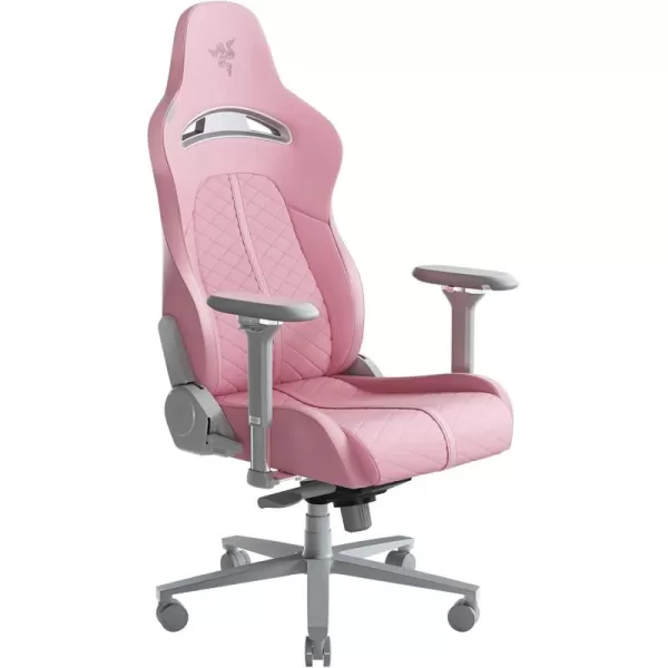 Razer Enki Gaming Chair AllDay Comfort  Builtin Lumbar Arch  Optimized Cushion Density  DualTextured EcoFriendly Synthetic Leather  Reactive Seat Tilt ampamp 152Degree Recline  BlackQuartz