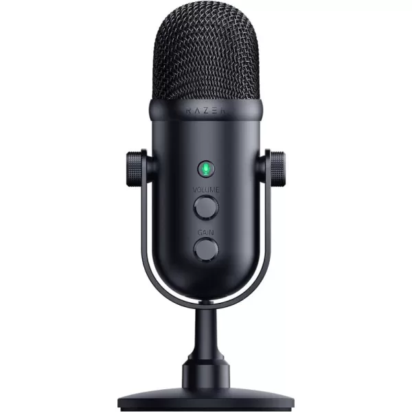 Razer Seiren V2 Pro USB Microphone for Streaming Gaming Recording Podcasting on PC Twitch YouTube High Pass Filter  Mic Monitoring and Gain Control  Builtin Shock Absorber and Mic WindsockSeiren V2 Pro