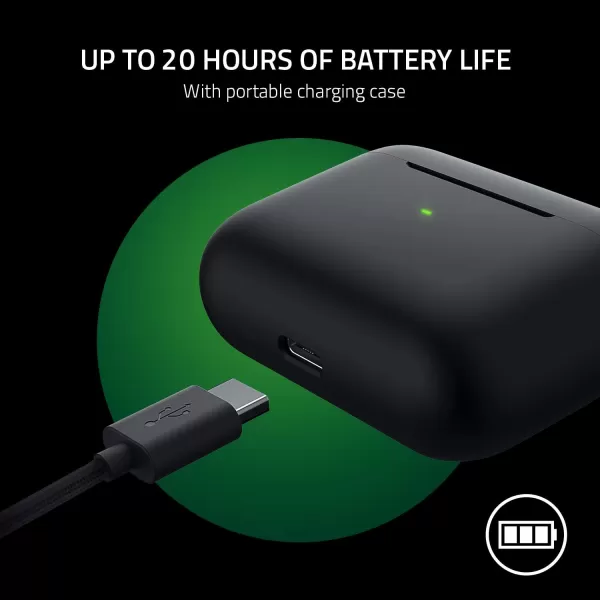 Razer Hammerhead True Wireless Pro Bluetooth Gaming Earbuds 2020 Model THX Certified  Advanced Hybrid Active Noise Cancellation  60ms LowLatency  Touch Enabled  amplt20 Hr Battery Life  BlackClassic