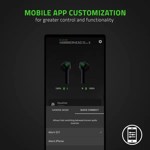 Razer Hammerhead True Wireless Pro Bluetooth Gaming Earbuds 2020 Model THX Certified  Advanced Hybrid Active Noise Cancellation  60ms LowLatency  Touch Enabled  amplt20 Hr Battery Life  BlackTW X