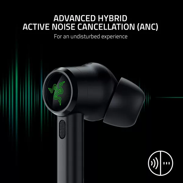 Razer Hammerhead True Wireless Pro Bluetooth Gaming Earbuds 2020 Model THX Certified  Advanced Hybrid Active Noise Cancellation  60ms LowLatency  Touch Enabled  amplt20 Hr Battery Life  BlackClassic