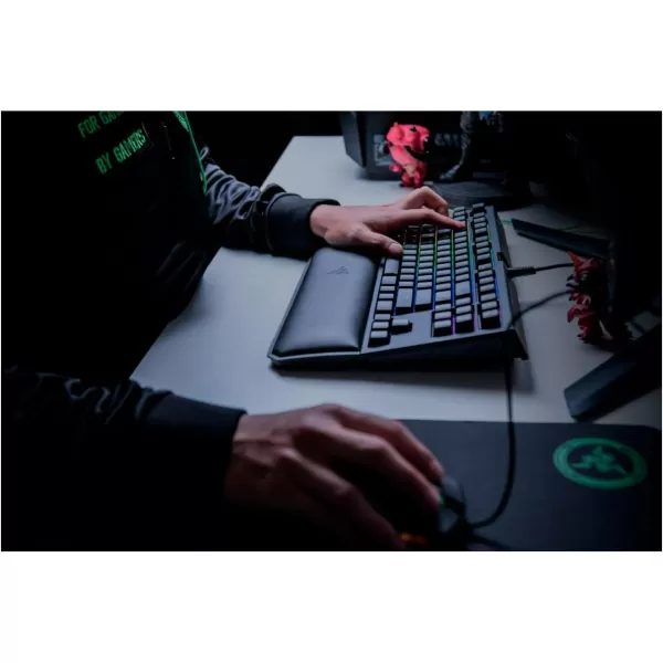 imageRazer BlackWidow TE Chroma v2 TKL Tenkeyless Mechanical Gaming Keyboard Green Key Switches Tactile ampamp Clicky Chroma RGB Lighting Magnetic Wrist Rest Programmable Macros Classic BlackV2 TKL TE