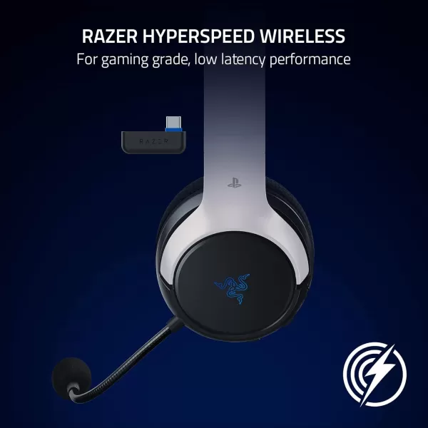 imageRazer Kaira X Wired Headset for PlayStation 5 PC Mac ampamp Mobile Devices Triforce 50mm Drivers  HyperClear Cardioid Mic  Flowknit Memory Foam Ear Cushions  OnHeadset Controls  WhiteBlackKaira Hyperspeed  Remote