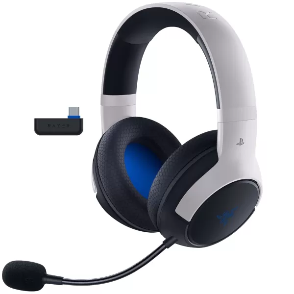 imageRazer Kaira X Wired Headset for PlayStation 5 PC Mac ampamp Mobile Devices Triforce 50mm Drivers  HyperClear Cardioid Mic  Flowknit Memory Foam Ear Cushions  OnHeadset Controls  WhiteBlackKaira Hyperspeed  Remote