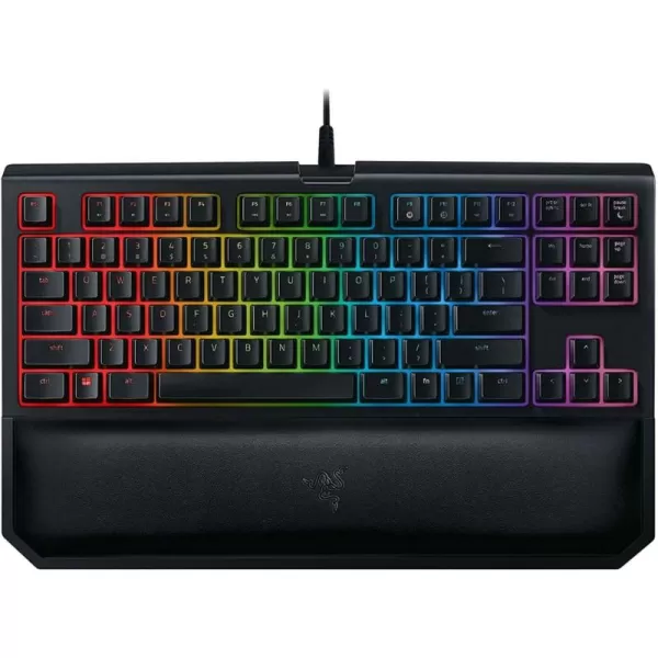 imageRazer BlackWidow TE Chroma v2 TKL Tenkeyless Mechanical Gaming Keyboard Green Key Switches Tactile ampamp Clicky Chroma RGB Lighting Magnetic Wrist Rest Programmable Macros Classic BlackV2 TKL TE