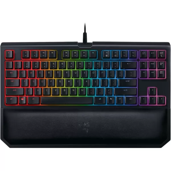 imageRazer BlackWidow TE Chroma v2 TKL Tenkeyless Mechanical Gaming Keyboard Green Key Switches Tactile ampamp Clicky Chroma RGB Lighting Magnetic Wrist Rest Programmable Macros Classic BlackGreen Switches  Tactile  Clicky