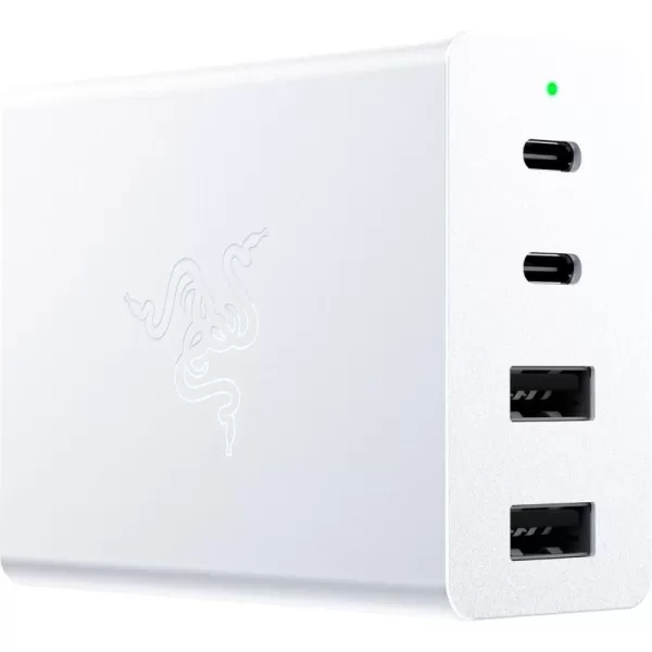 imageRazer USBC 130W GaN Charger 4 Ports  Super Fast Charging for Laptops MacBook iPad iPhone Samsung Galaxy  Charge Multiple Devices  Compact ampamp Travel Ready  International Plugs Included  BlackWhite