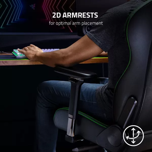 imageRazer Enki X Essential Gaming Chair AllDay Gaming Comfort  Builtin Lumbar Arch  Optimized Cushion Density  DualTextured EcoFriendly Synthetic Leather  Adjustable 152degree Recline
