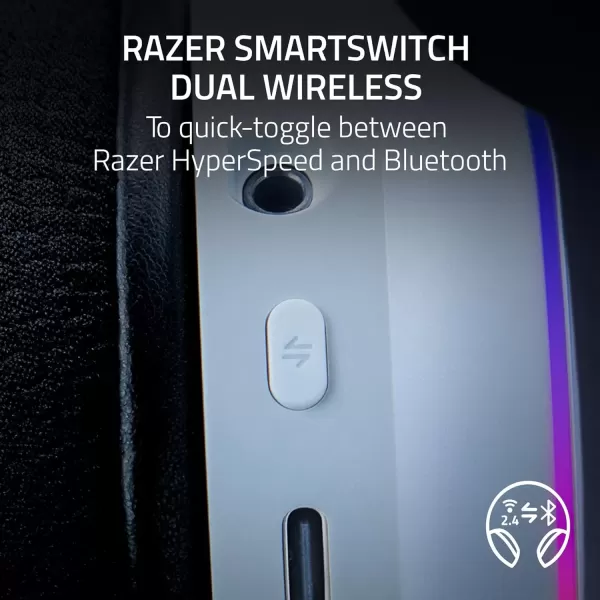 imageRazer Barracuda X Chroma Wireless Gaming Headset 24GHz Wireless ampamp Bluetooth  Lightweight  Chroma RGB  40mm Drivers  Cardioid Mic  70 Hr Battery  for PC Mac PS5 Switch Smartphone  WhiteWhite