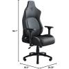 imageRazer Iskur Gaming Chair Ergonomic Lumbar Support System  MultiLayered Synthetic Leather Foam Cushions  Engineered to Carry  Memory Foam Head Cushion  BlackGrey Fabric