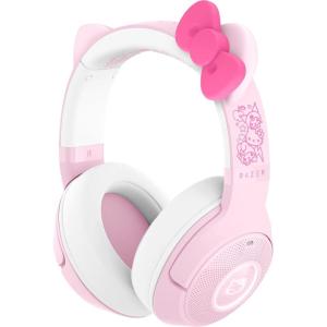 imageRazer Kraken Kitty V2 BT Wireless RGB Headset Chroma RGB Kitty Ears ampamp Earcups  Bluetooth 5240 mm Drivers  NoiseCancelling Mics  Lightweight  40 Hr Battery wType C Charging  BlackHello Kitty  Friends Edition