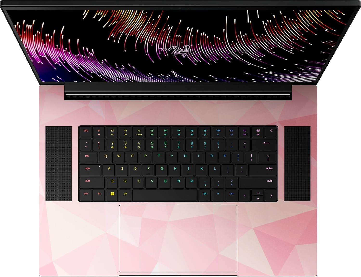 imageRazer Skin Vinyl Laptop Wrap Blade 14  Full Wrap  Premium 3M Cast Vinyl  Scratch Protection  Unique Designs ampamp Finishes  Easy Application  3D Honeycomb  BlackGeometric Quartz