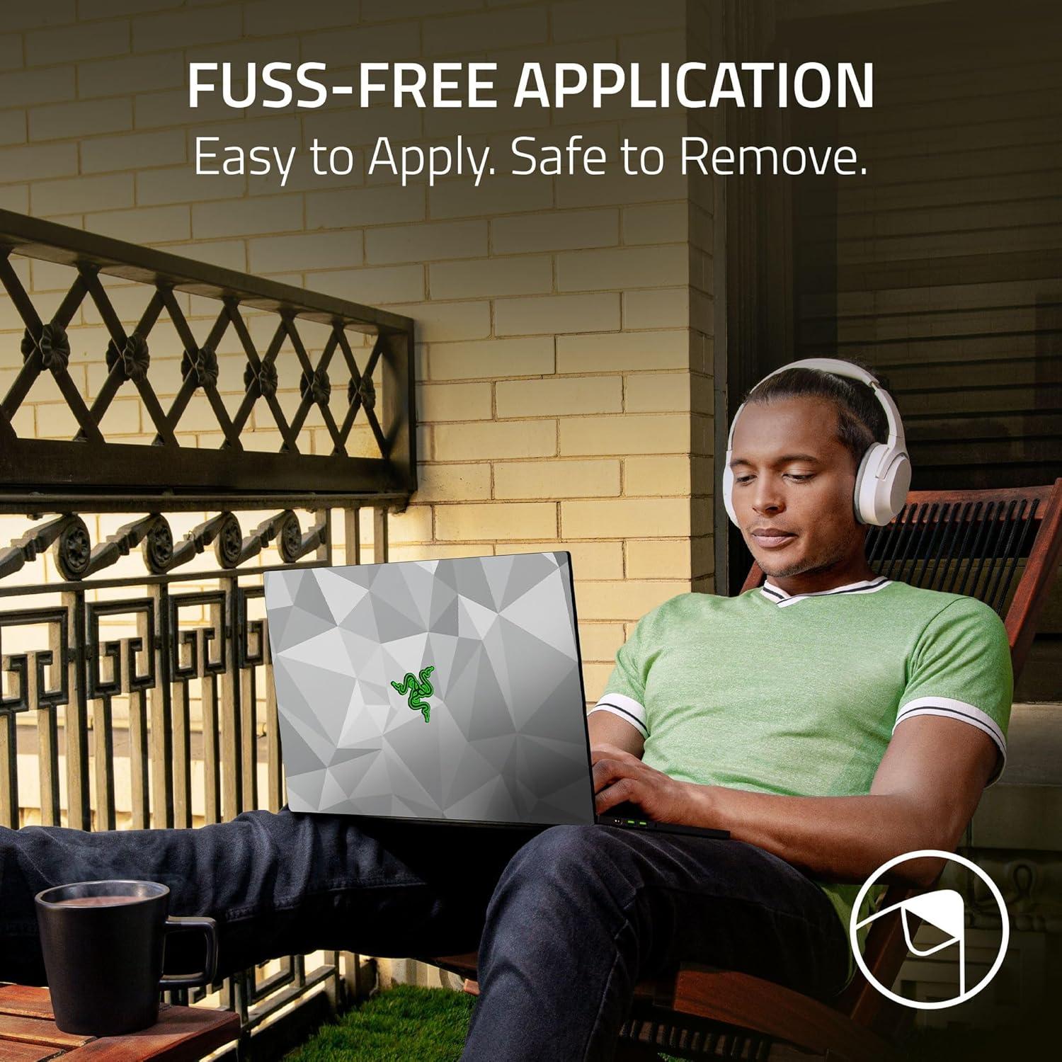 imageRazer Skin Vinyl Laptop Wrap Blade 14  Full Wrap  Premium 3M Cast Vinyl  Scratch Protection  Unique Designs ampamp Finishes  Easy Application  3D Honeycomb  BlackGeometric Quartz