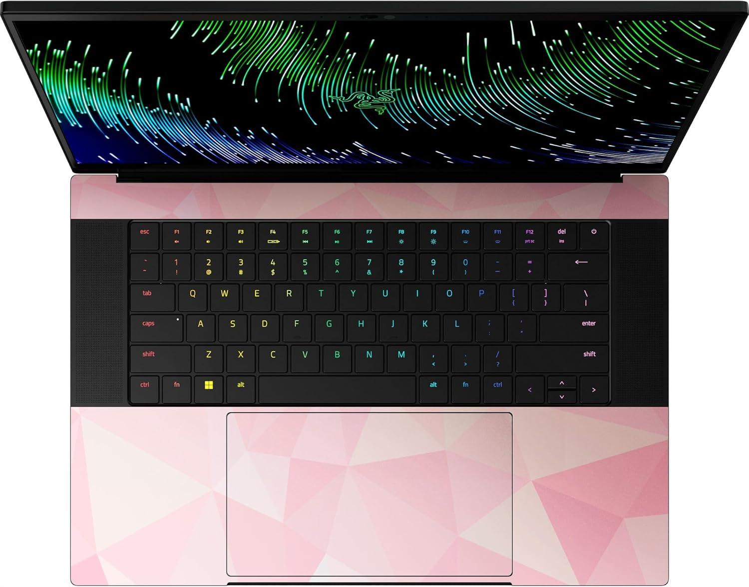 imageRazer Skin Vinyl Laptop Wrap Blade 14  Full Wrap  Premium 3M Cast Vinyl  Scratch Protection  Unique Designs ampamp Finishes  Easy Application  3D Honeycomb  BlackGeometric Quartz