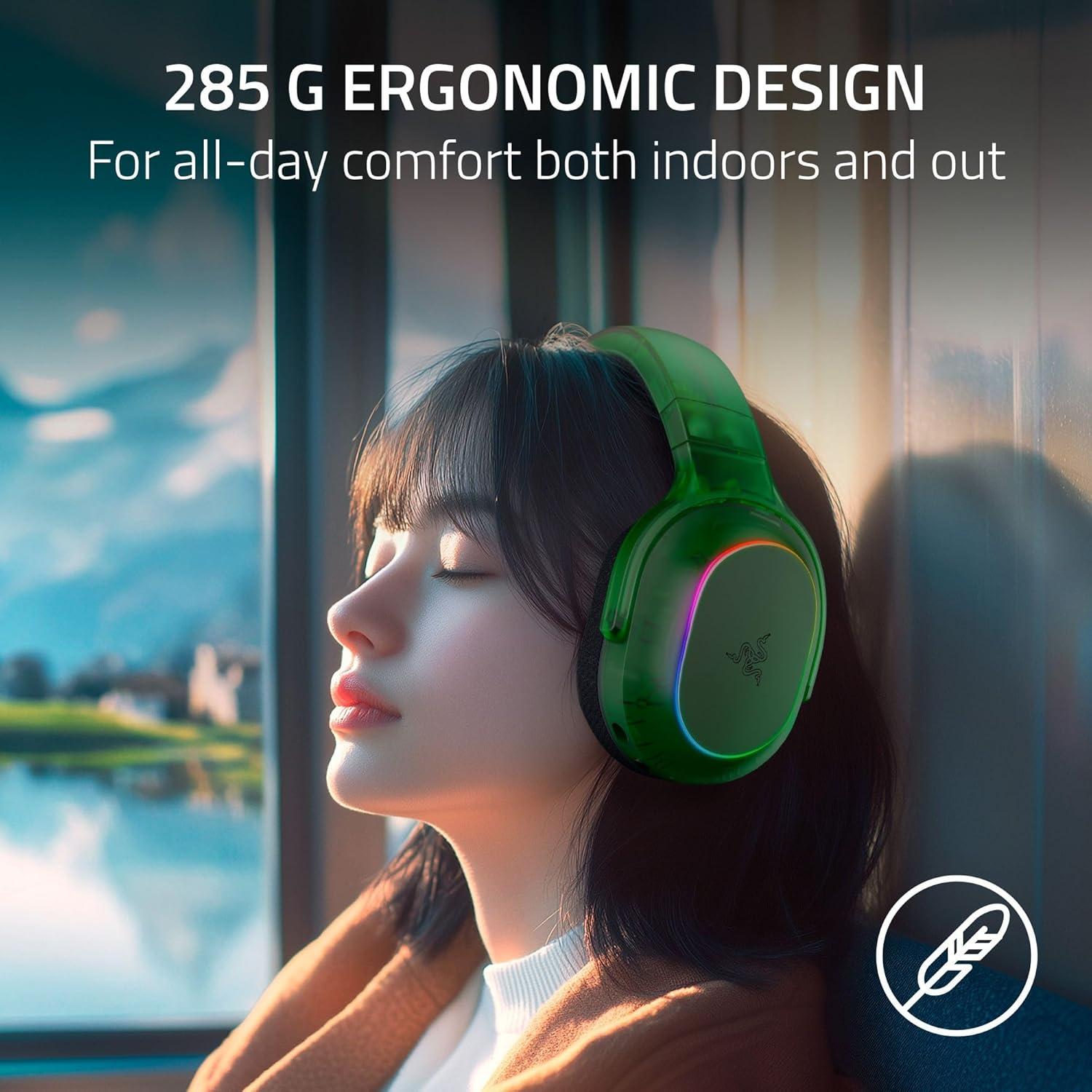 imageRazer Barracuda X Chroma Wireless Gaming Headset 24GHz Wireless ampamp Bluetooth  Lightweight  RGB  40mm Drivers  Cardioid Mic  70 Hr Battery  for PC Mac PS5 Switch Smartphone  Phantom Green