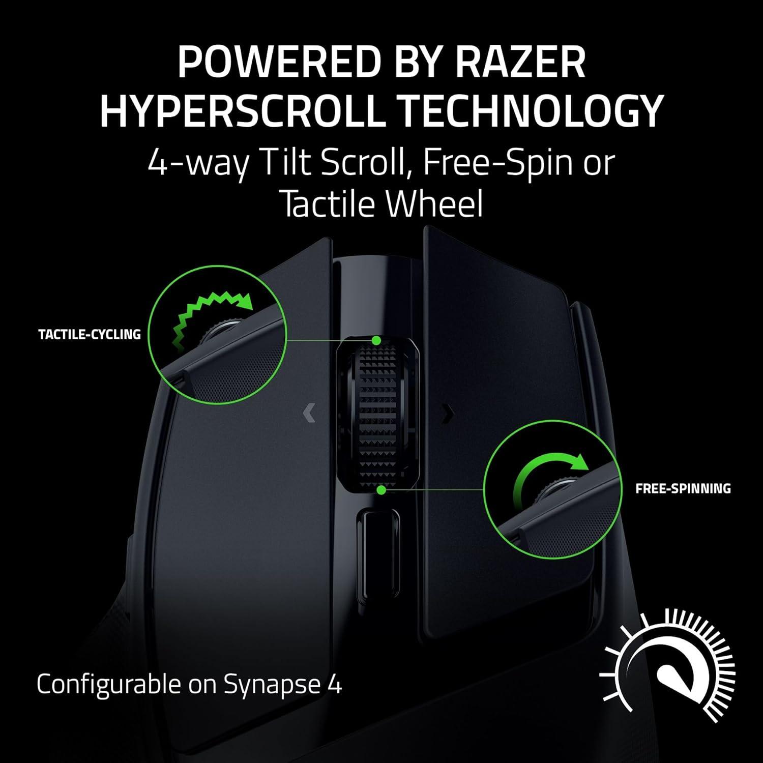 imageRazer Basilisk Mobile Portable Ergonomic Wireless Gaming Mouse 10 Programmable Controls HyperScroll  Optical Switches Gen3  Long Battery Life  AI Prompt  24 GHz Bluetooth USB C