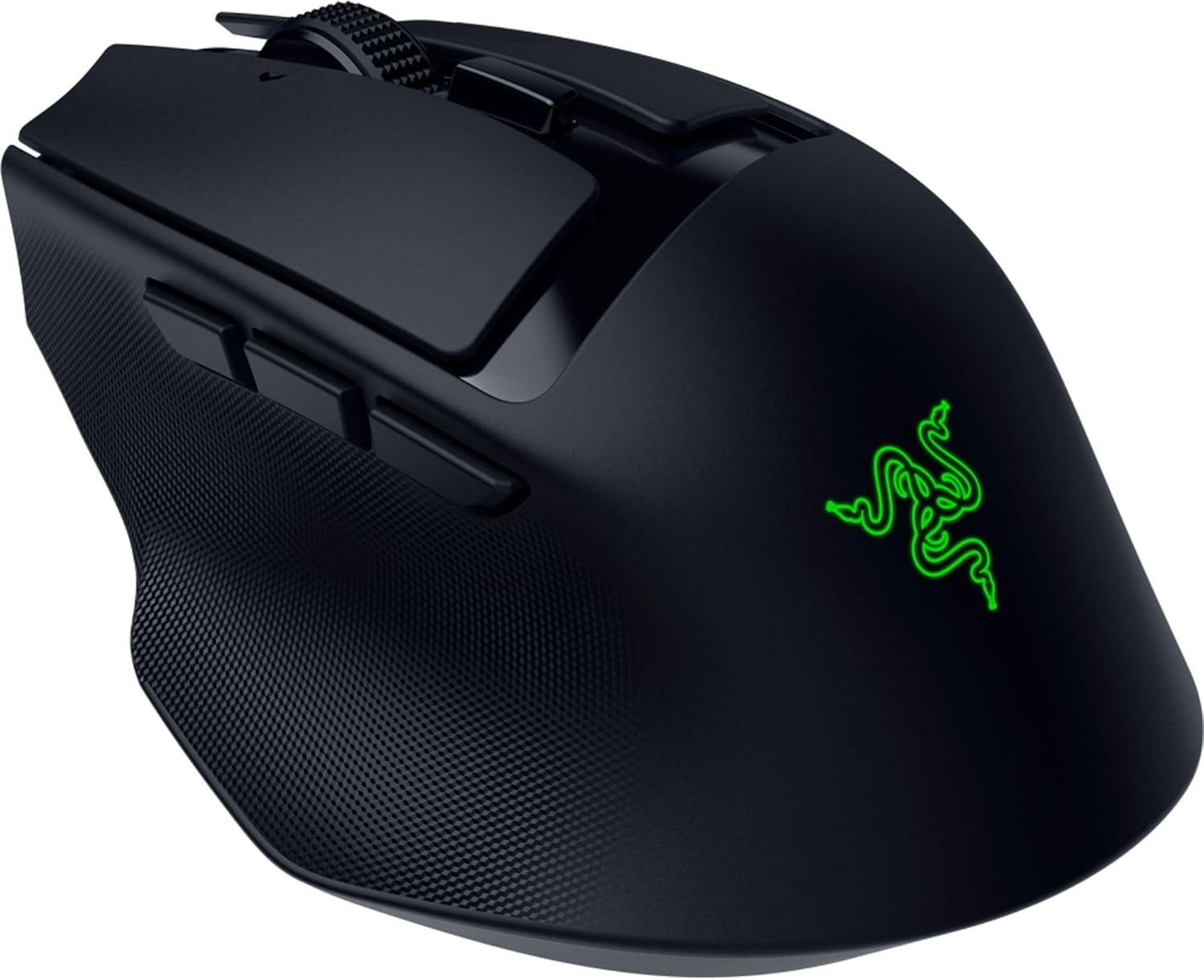 imageRazer Basilisk Mobile Portable Ergonomic Wireless Gaming Mouse 10 Programmable Controls HyperScroll  Optical Switches Gen3  Long Battery Life  AI Prompt  24 GHz Bluetooth USB C