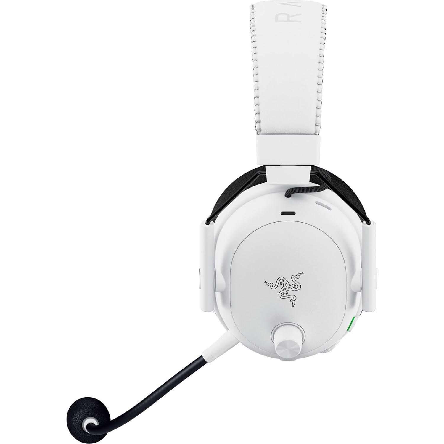 imageRazer BlackShark V3 Pro Wireless ANC Gaming Headset for PC Full Band Mic  50mm Drivers  24 GHz Bluetooth USB 35mm  Works with Mac PS5 Nintendo Switch Smartphone  70 Hr Battery  White