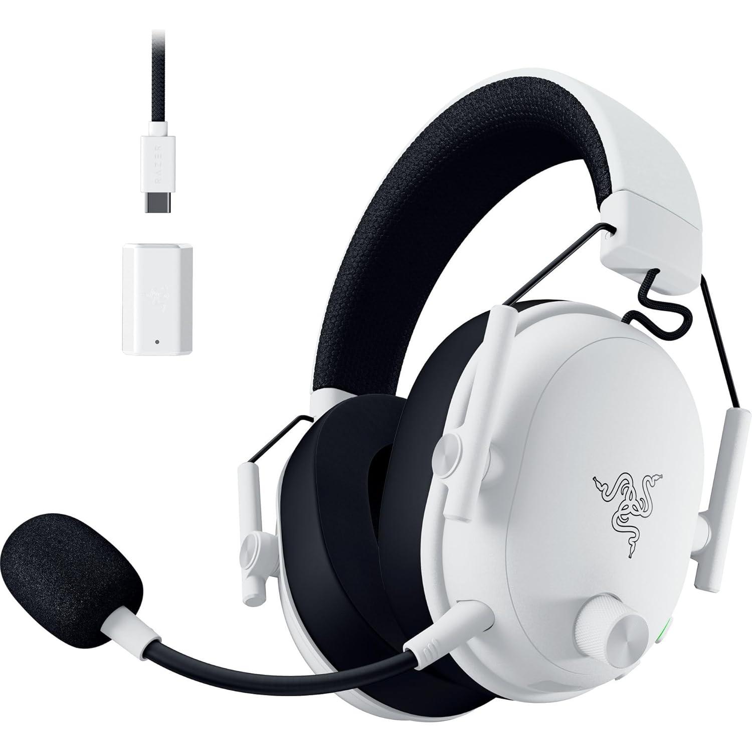 imageRazer BlackShark V3 Wireless Gaming Headset for PC 50mm Drivers  Super Wideband Mic  24 GHz Bluetooth USB  Works with Mac PS5 Nintendo Switch Smartphone  70 Hr Battery  White